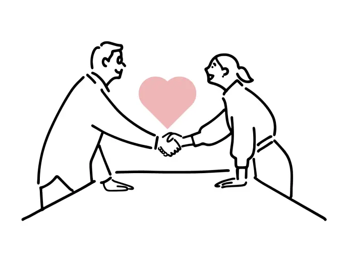 握手をする男女